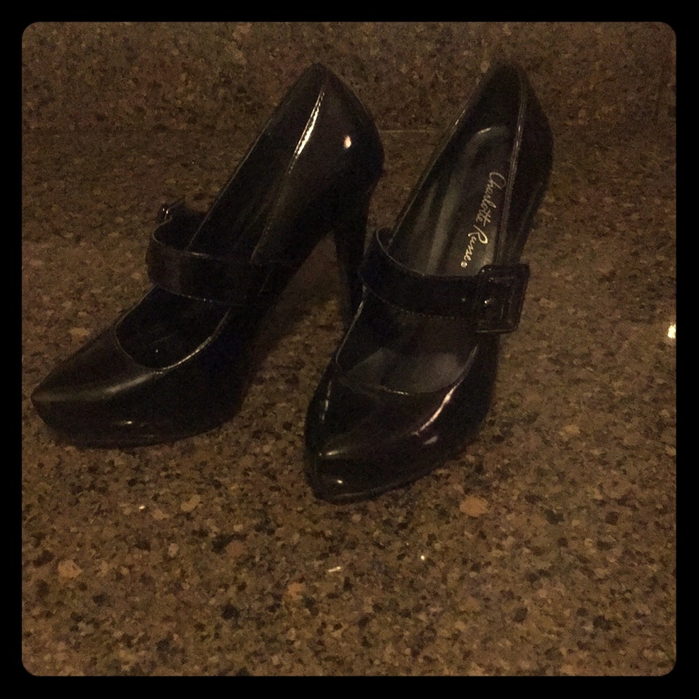 Charlotte Russe Black Patent Mary Jane Platforms